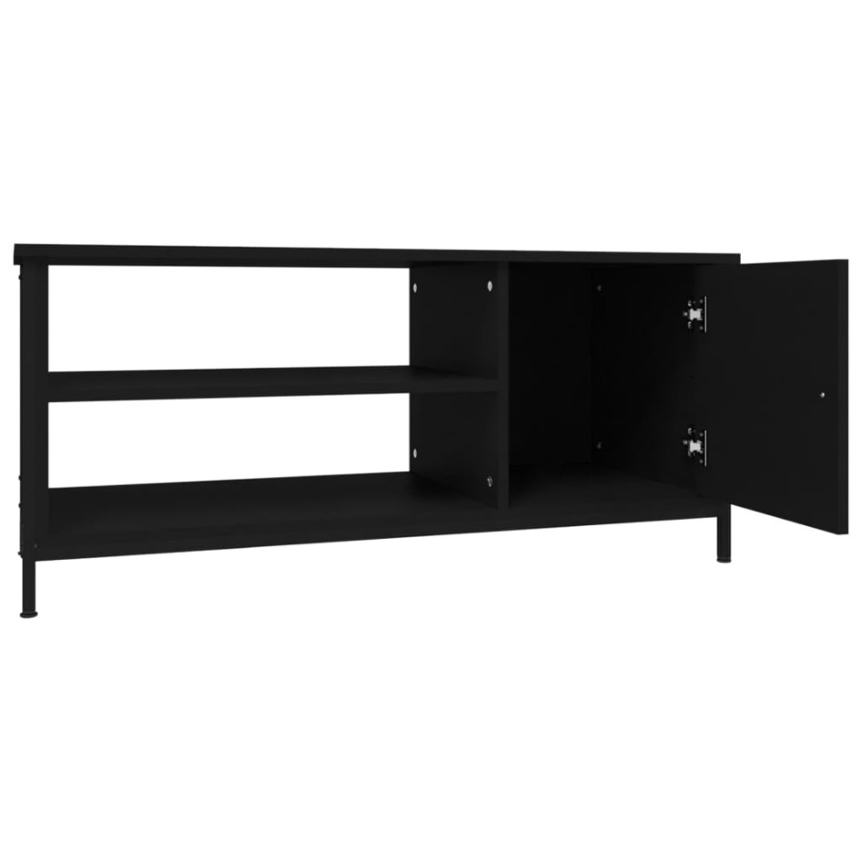 Mueble de TV madera contrachapada negro 100x40x45