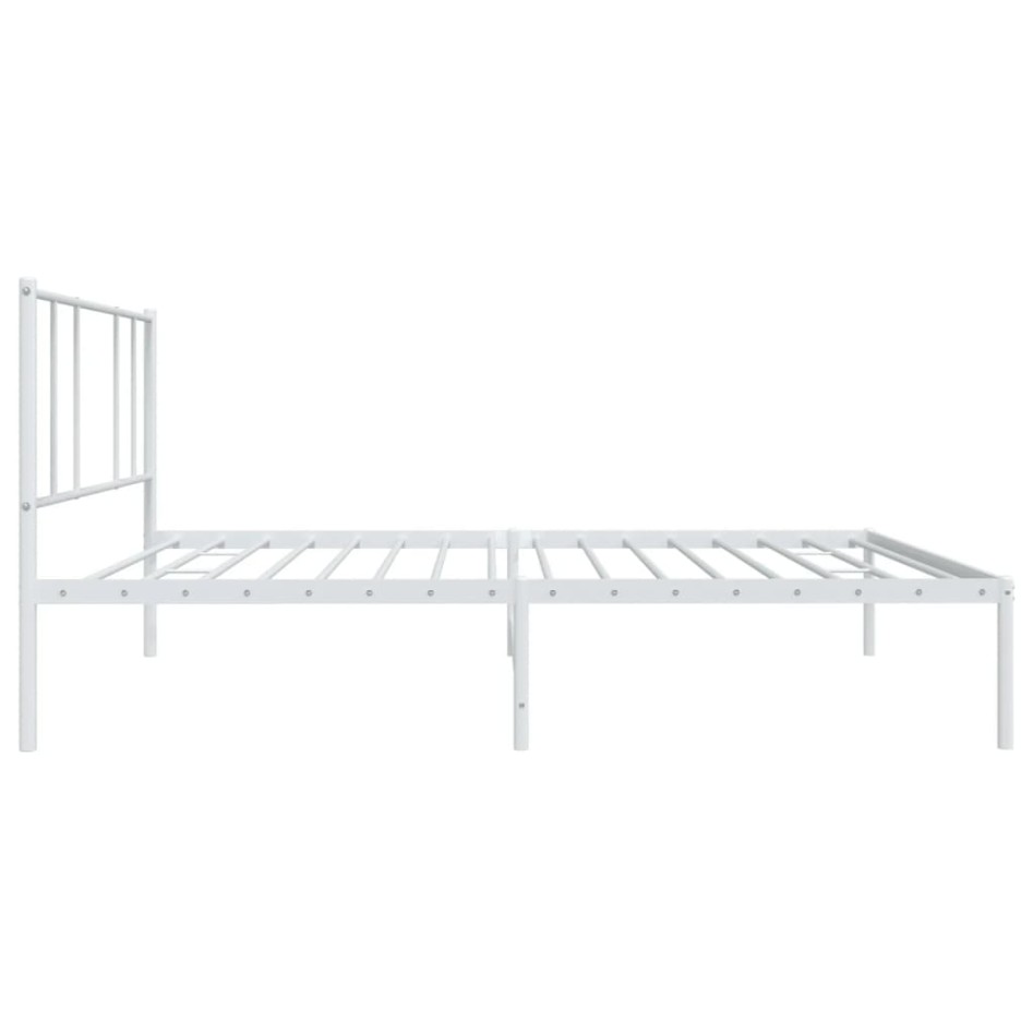 Estructura cama sin colchón con cabecero metal blanco 90x200