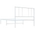 Estructura cama sin colchón con cabecero metal blanco 90x200