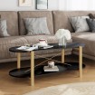 Mesa de centro madera contrachapada negro 110x48x40 cm