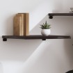 Estante pared madera roble tratada marrón oscuro 60x50x(2-4) cm