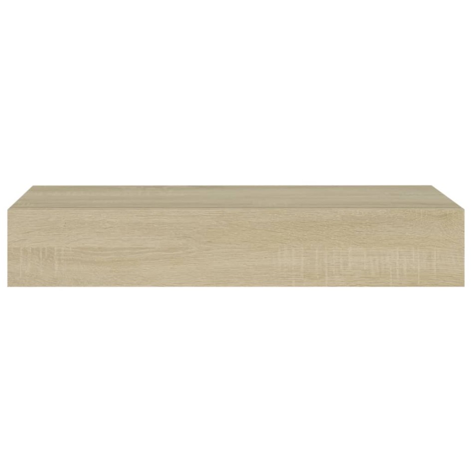 Estante con cajón de pared MDF roble 60x23,5x10