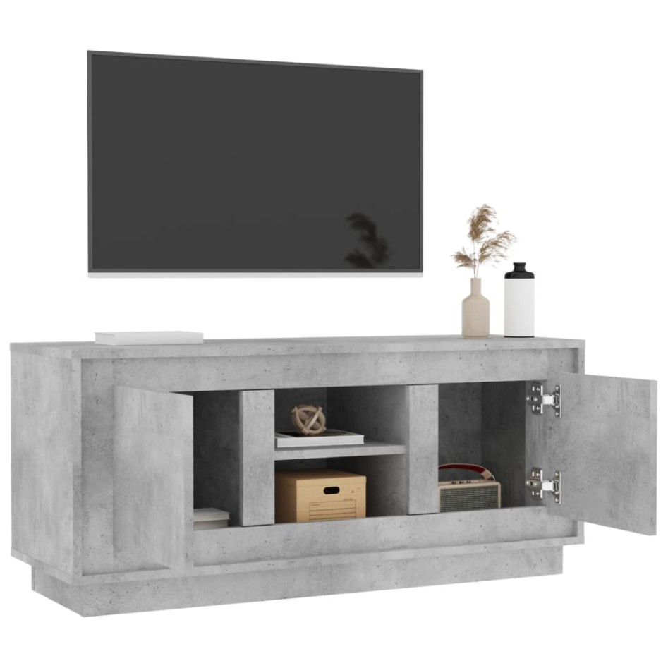 Mueble de TV madera contrachapada gris hormigón 102x35x45
