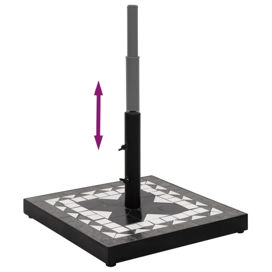 Base de sombrilla cuadrada negro y blanco 12