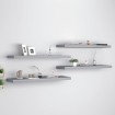 Estantes flotantes de pared 4 uds MDF gris 90x23,5x3,8 cm