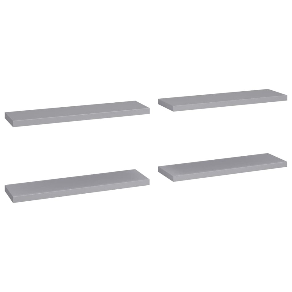 Estantes flotantes de pared 4 uds MDF gris 90x23,5x3,8