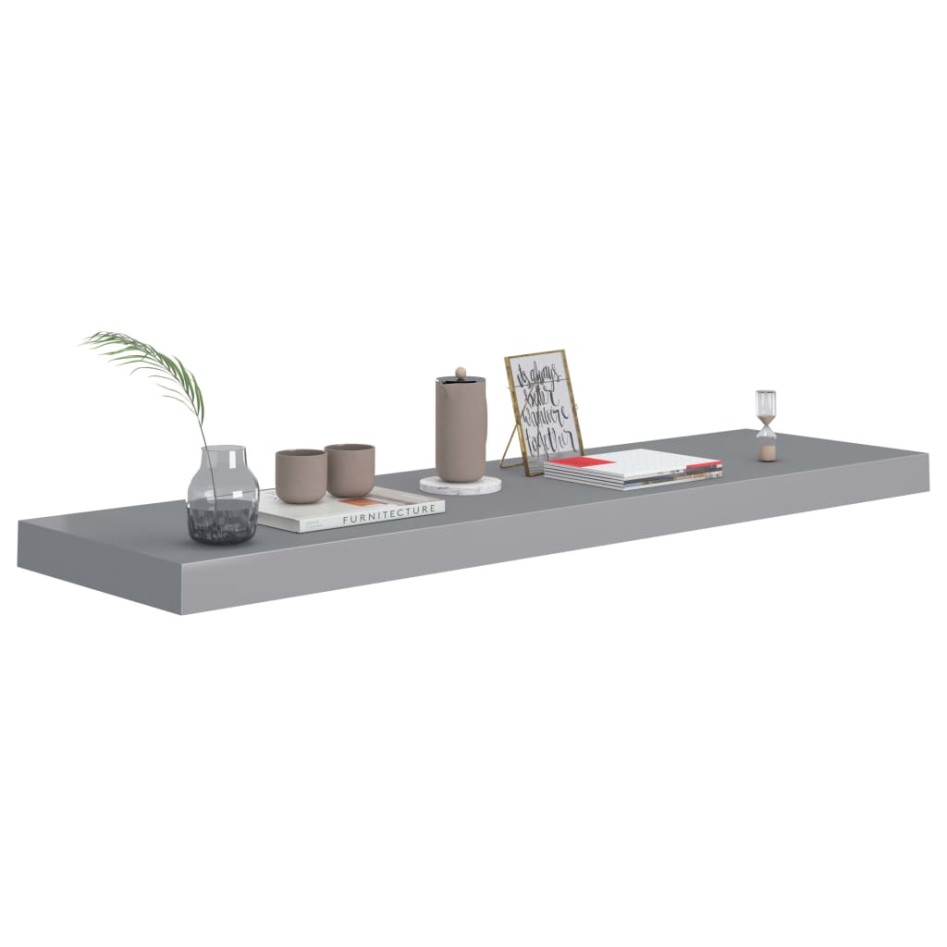 Estantes flotantes de pared 4 uds MDF gris 90x23,5x3,8