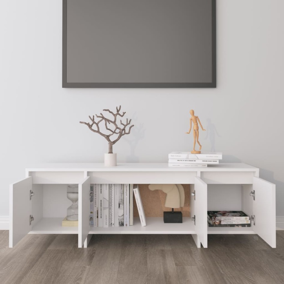 Mueble para TV madera contrachapada blanco 120x30x40,5