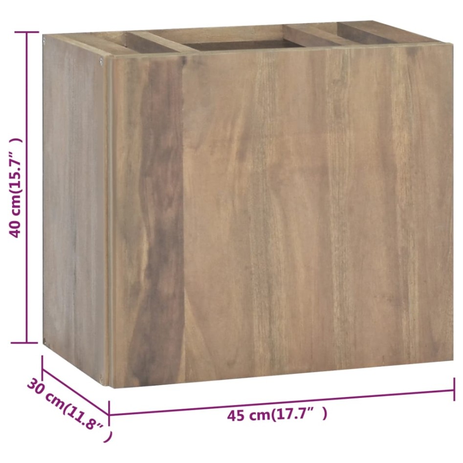 Armario de baño de pared madera maciza de teca 45x30x40