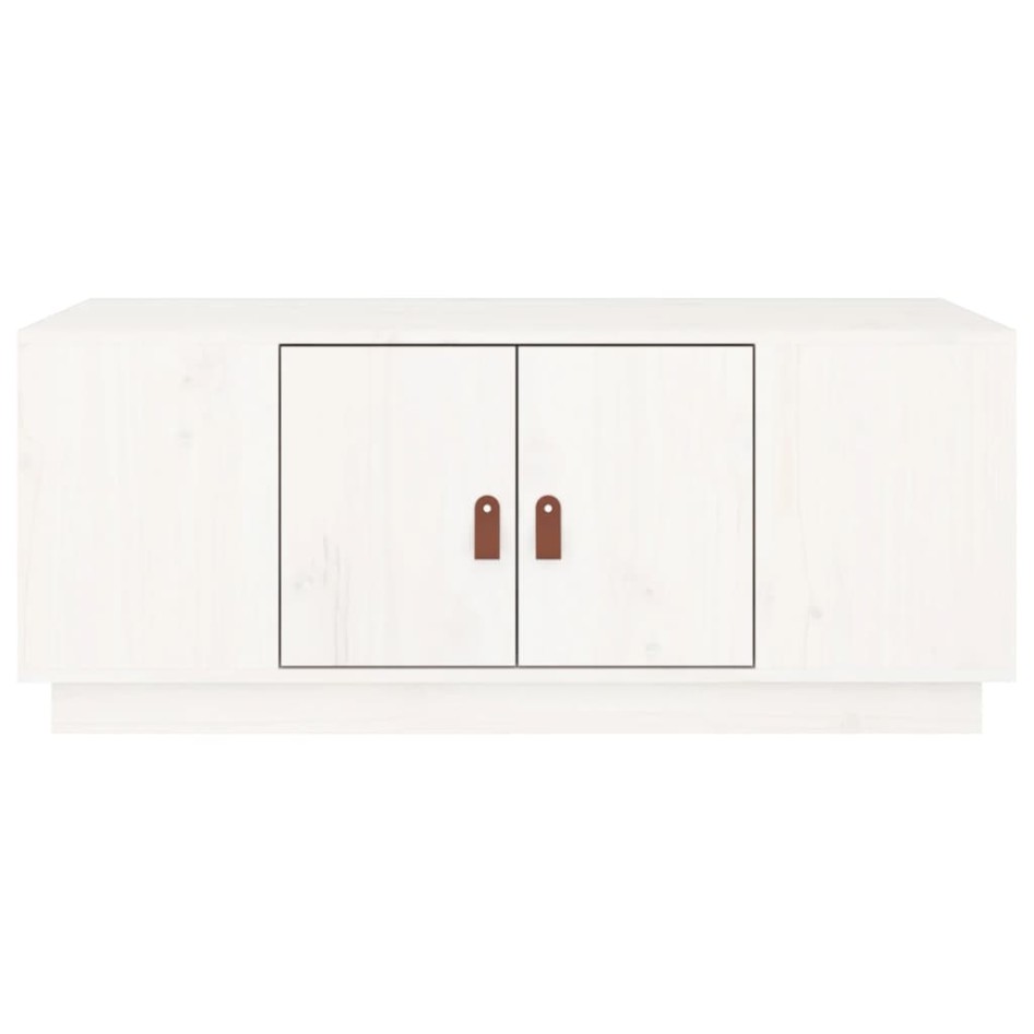 Mesa de centro de madera maciza de pino blanco 100x50x41