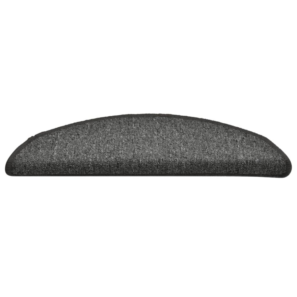 Alfombras de peldaños de escalera 15 uds gris oscuro 56x17x3