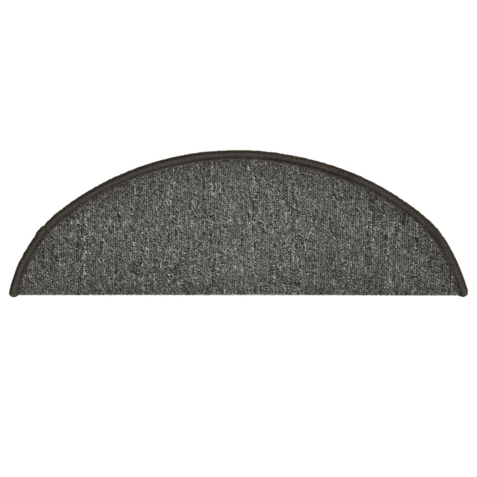 Alfombras de peldaños de escalera 15 uds gris oscuro 56x17x3