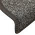 Alfombras de peldaños de escalera 15 uds gris oscuro 56x17x3