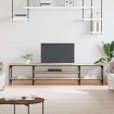 Mueble TV madera ingeniería y hierro roble sonoma 201x35x45 cm