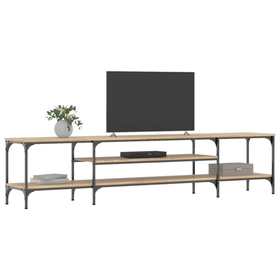 Mueble TV madera ingeniería y hierro roble sonoma 201x35x45