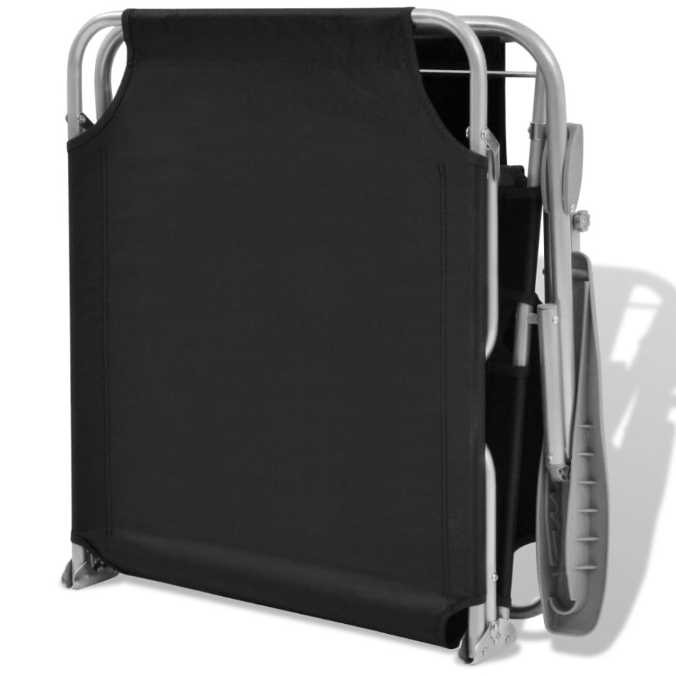 Tumbona con toldo de acero acero