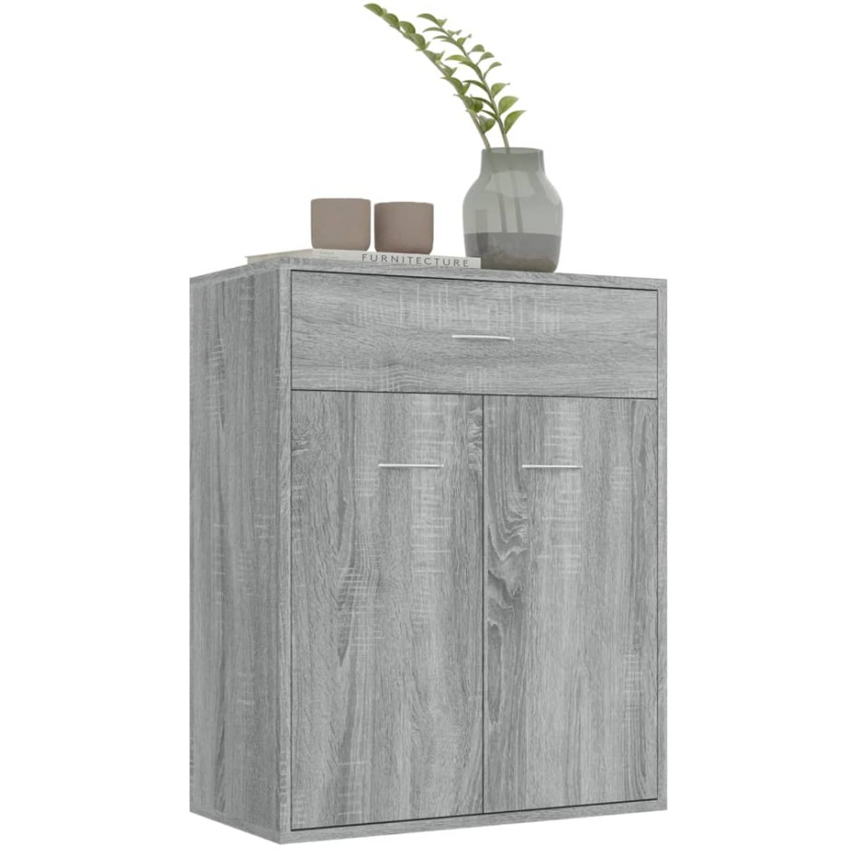 Aparador de madera contrachapada gris Sonoma 60x30x75