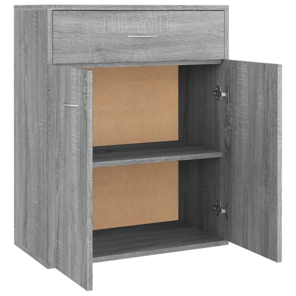 Aparador de madera contrachapada gris Sonoma 60x30x75