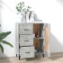 Aparador de madera contrachapada gris hormigón 69,5x34x90