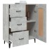 Aparador de madera contrachapada gris hormigón 69,5x34x90