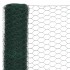 Alambrada de gallinero acero revestimiento PVC verde 25x1,5
