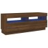 Mueble de TV con luces LED marrón roble 100x35x40