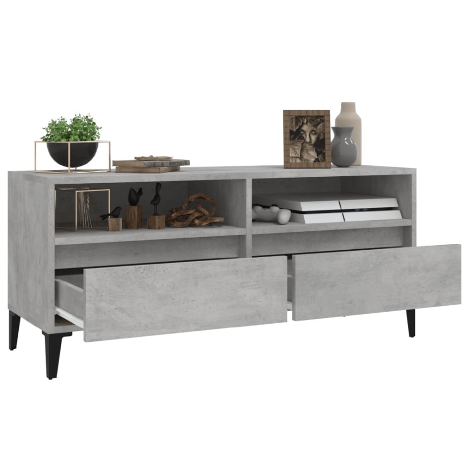 Mueble de TV madera contrachapada gris hormigón