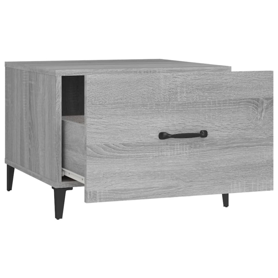 Mesa de centro con patas de metal gris sonoma 50x50x40