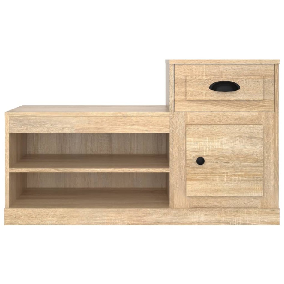 Mueble zapatero madera contrachapada roble Sonoma 100x42x60