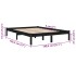 Estructura de cama doble sin colchón madera maciza