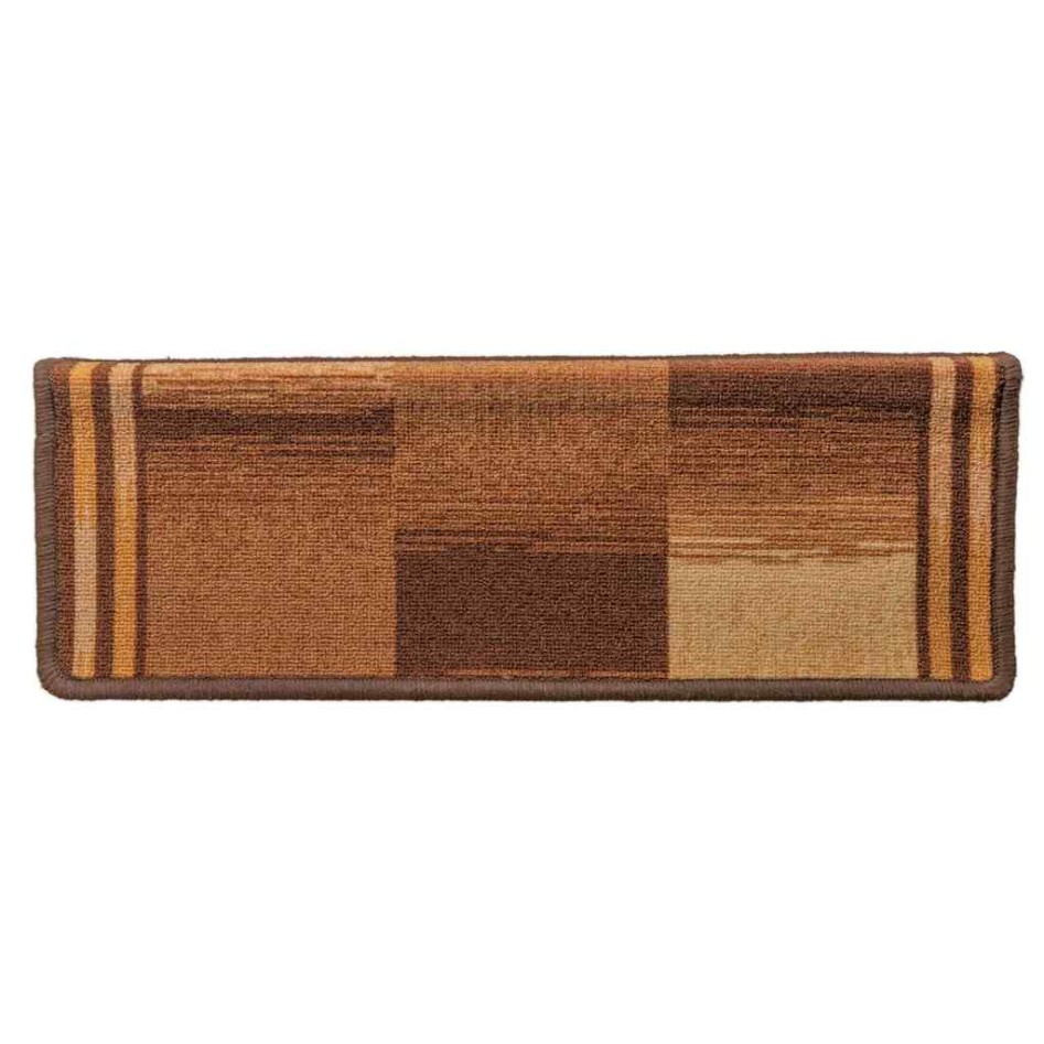 Alfombrillas autoadhesivas de escalera 15 uds marrón 65x21x4