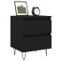 Mesita de noche madera contrachapada negro 40x35x50