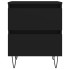 Mesita de noche madera contrachapada negro 40x35x50
