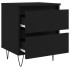 Mesita de noche madera contrachapada negro 40x35x50