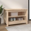 Banco zapatero de madera de pino maciza 70x38x45,5 cm