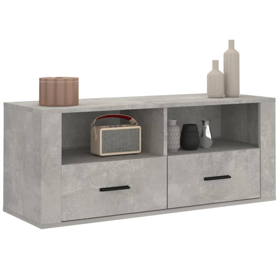 Mueble para TV contrachapada gris hormigón 100x35x40