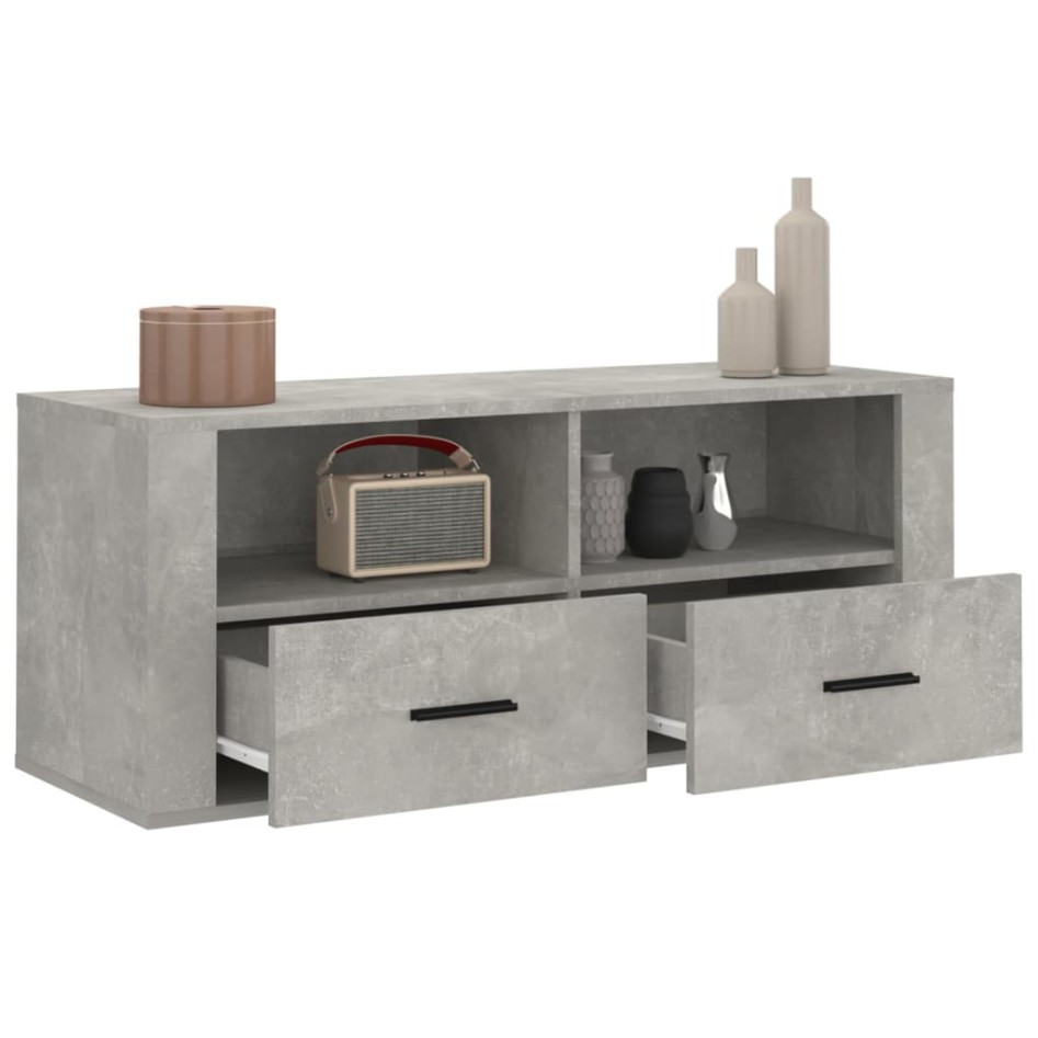 Mueble para TV contrachapada gris hormigón 100x35x40