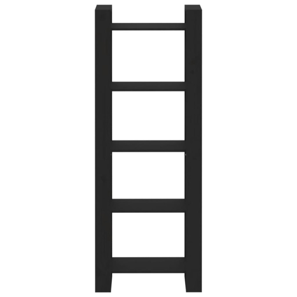 Estantería/divisor de espacios madera maciza negro 60x35x160