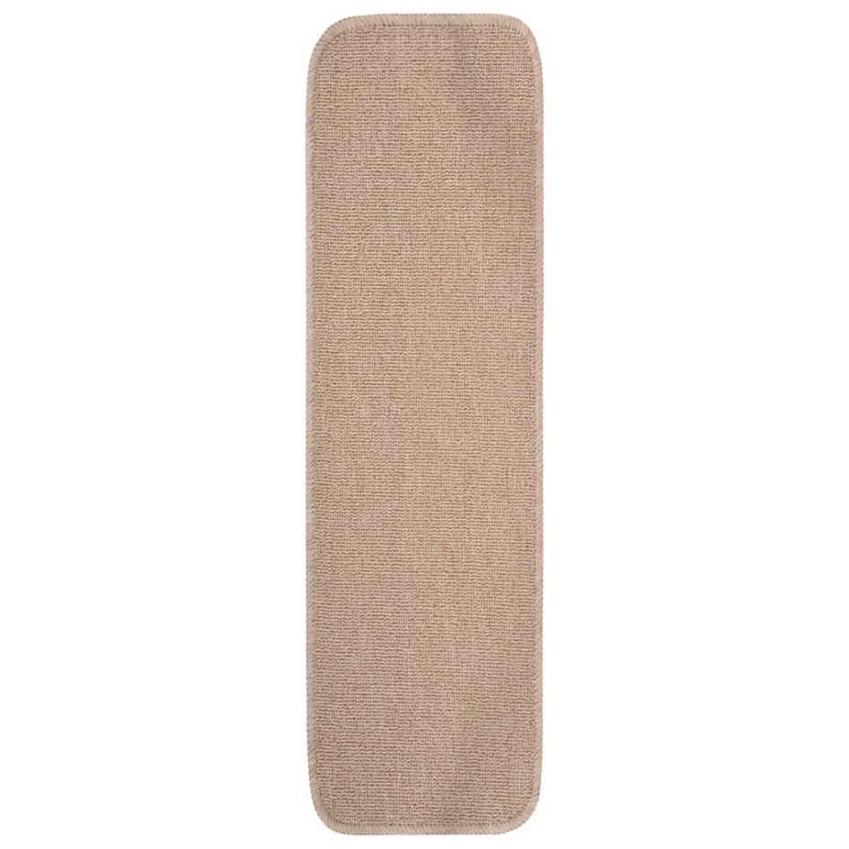 Alfombrillas de escalera 15 uds beige rectangular 75x20