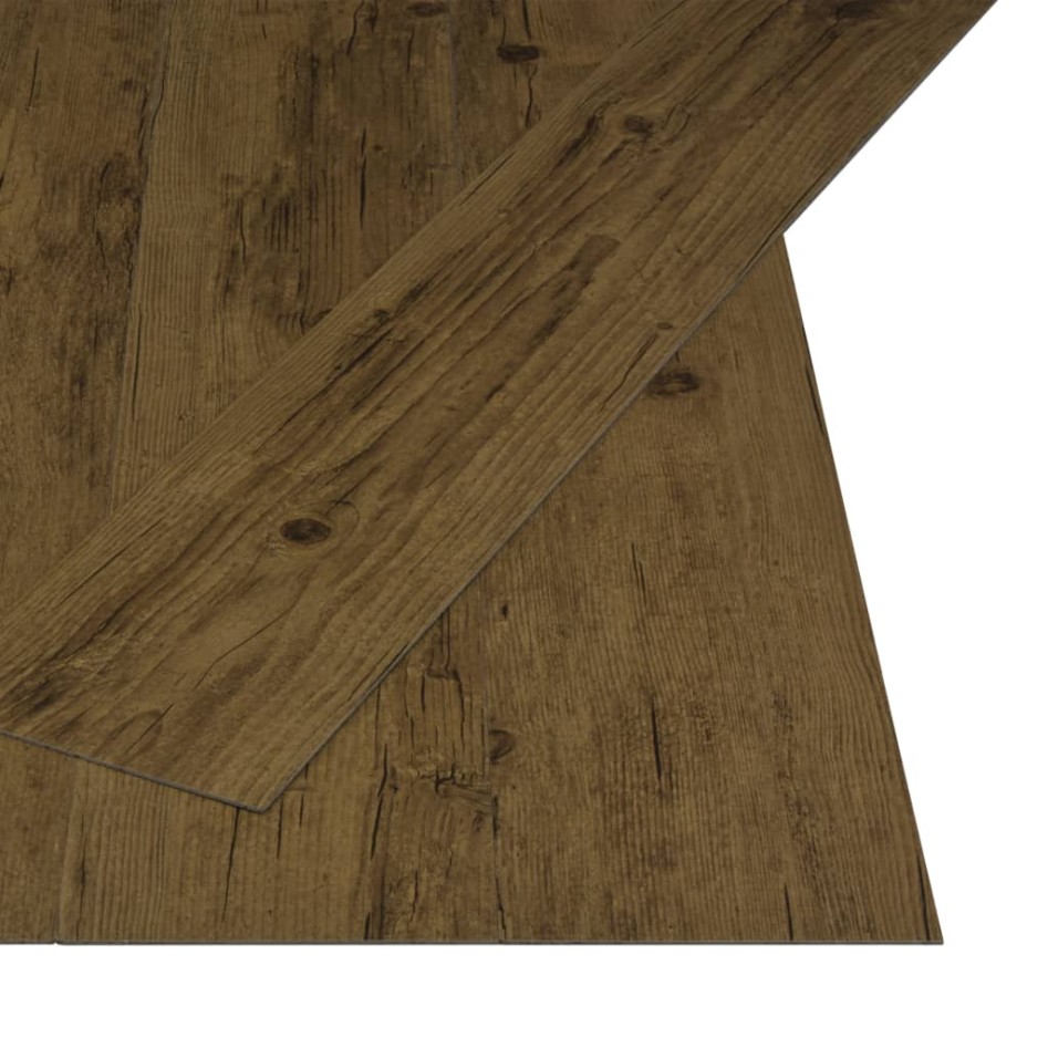 Lamas para suelo autoadhesivas PVC marrón natural 4,46 m² 3