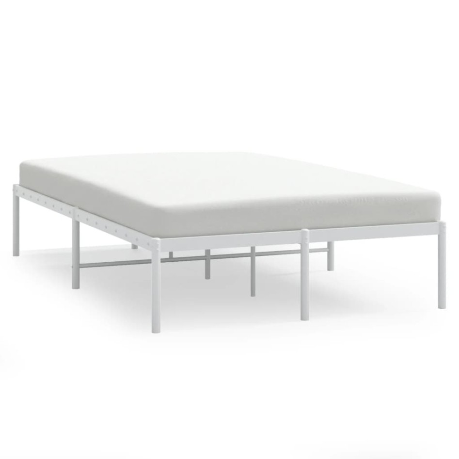 Estructura de cama de metal blanca 120x190