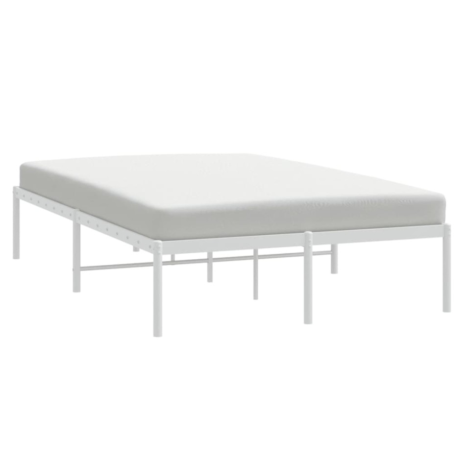 Estructura de cama de metal blanca 120x190