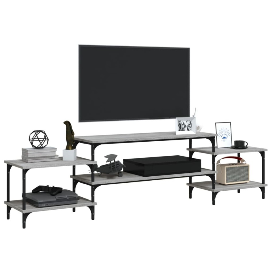 Mueble para TV madera contrachapada gris Sonoma 197x35x52