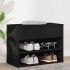Banco zapatero de madera de ingeniería negro 60x30x45