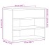 Banco zapatero de madera de ingeniería negro 60x30x45
