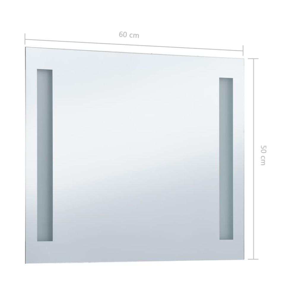 Espejo de pared de baño con LED 60x50
