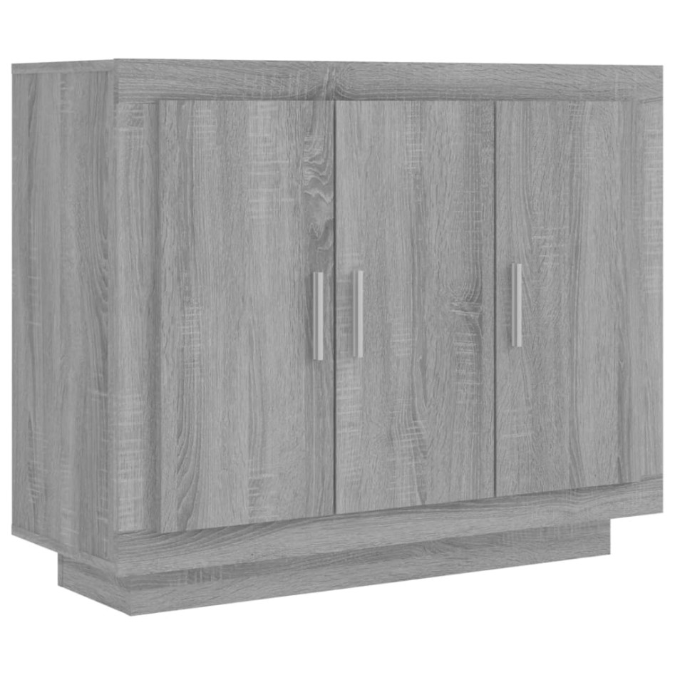 Aparador de madera contrachapada gris Sonoma 92x35x75