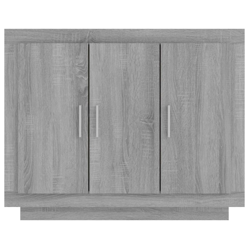 Aparador de madera contrachapada gris Sonoma 92x35x75