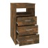 Cajonera de madera contrachapada color roble ahumado