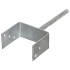 Anclajes de valla 6 uds acero galvanizado plateado 12x6x30